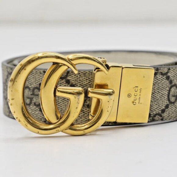 GUCCI GG Marmont Reversible Thin Belt Size 80/32 - Picture 1 of 9